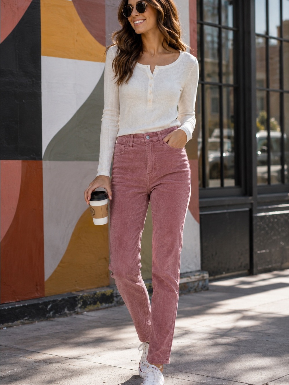 Universal Thread Mauve Corduroy Skinny Pants Womens 8/29R‎ Pink High-Rise